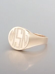 定制 3 个首字母雕刻戒指，时尚欧美风格，父亲节、母亲节、情人节、生日、周年纪念、朋友、同学、毕业典礼、圣诞节、高端家庭的绝佳礼物