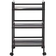 3-Tier Metal Rolling Cart, Black - 1 - View 2