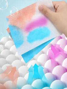 54片洗衣片加吸色片套装 强效去污洗衣神器泡泡洗衣片清洁用品多种规格适合居家宿舍旅行露营日常使用 - 彩色 - 查看 8