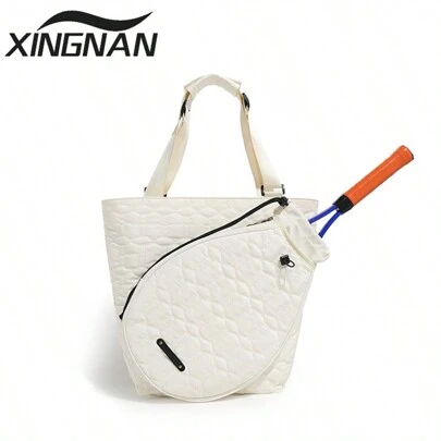 1pc High-Quality Women's Tennis Bag, Portable Storage, Large Capacity Durable Sports Bag, Lightweight Nylon Material, Water-Resistant