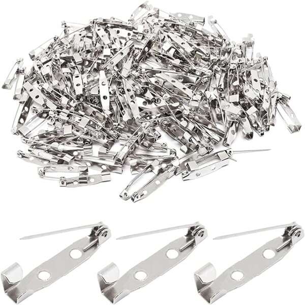 30 piezas de broches de , broches de alfileres para manualidades, alfileres de  plateados, alfileres de barra, alfileres pequeños de broche para hacer joyas DIY, kit para hacer insignias, coser, etiquetas de boda y nombres