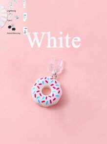 1pc Food Dessert Donut Cake Style Anti-Dust Plug Compatible With IPhone, Android, Lightning, Type-C Ports, Resin Decor - Clear - View 11