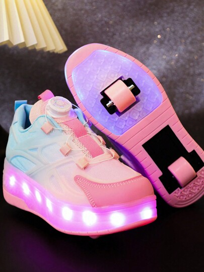 Zapatillas con luz LED USB recargables de 7 colores, zapatos con luz para niños y niñas con suela brillante, zapatos deportivos y de patinar con cordones luminosos para estudiantes de primaria y secundaria