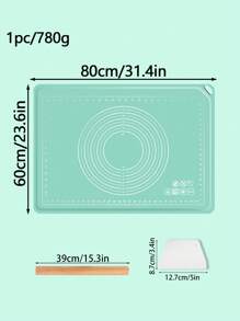 1/3 件加厚绿色硅胶擀面垫和揉面垫，面团糕点烘焙垫板