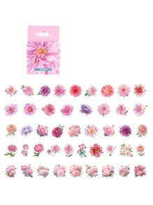 1 scatola 45 pezzi Adesivi decorativi romantici rosa per piante e fiori per scrapbooking