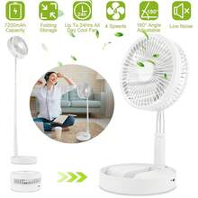 Portable Stand Fan Folding Pedestal USB Rechargeable Telescopic Table Floor Fan - 1 - View 3