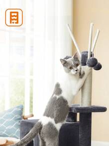 Feandrea Árbol para Gatos, Torre de juegos, Gatitos, con 3 Postes y Cueva, Gris Antracita - Gris Oscuro - Ver 8