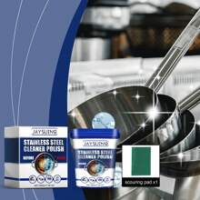 不锈钢清洁膏，轻松去除锅碗瓢盆上的锈迹和污垢，方便省时，附赠清洁布 - 白色 - 查看 1