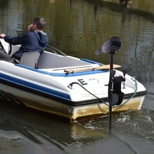 Electric Trolling Motor, 12V 1.2HP Electric Outboard Motor Brush Saltwater Transom Mounted Trolling Motor With Adjustable Handle For Inflatable Boats Kayaks Inflatable Boats - 黑色 - 查看 2