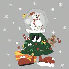 Bán buôn cây thông Noel, người tuyết, người bánh gừng mẫu nhãn dán cửa sổ kính trang trí - Nhiều màu - Xem 7