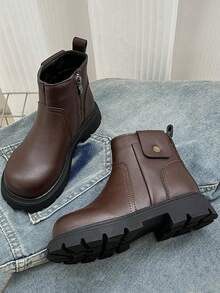 Bottes pour Enfants Garçons Filles - Nouveau Style à la Mode pour l'Automne/l'Hiver