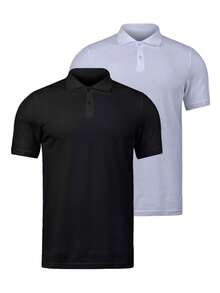 Kit 2 Men's Polo Shirt Piquet Knit Casual Polo Collar Various Sizes - 彩色 - 查看 1