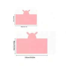 1 szt. Uroczy, kreskówkowy, długouchy małpka, koralowy polar, miękki, chłonny, z kapturem, do noszenia, szlafrok ponczo, 70*140 cm - Wielokolorowe - Zobacz 10