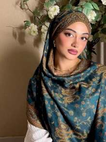 BOHO 1pc Women's Scarves With And Su Gorgeous Paisley Pashmina Hijab, Fashionable Retro Shawl For Autumn And Spring, Suitable For Daily Wear