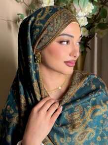 BOHO 1pc Women's Scarves With And Su Gorgeous Paisley Pashmina Hijab, Fashionable Retro Shawl For Autumn And Spring, Suitable For Daily Wear