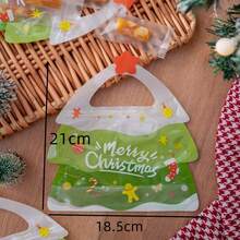 10 cái/gói Túi đựng quà cây thông Noel, kẹo, bánh quy, túi xách đựng thực phẩm sô cô la, túi đựng quà có dây rút và khóa kéo - Nhiều màu - Xem 2