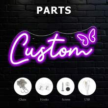 1pc Custom Neon Light, Cute Butterfly Neon Sign, Personalized Home Decoration, USB Powered And Adjustable LED Light Brightness, Suitable For Halloween, Christmas,Thanksgiving And New Year Gift Gifts Birthday Graduation - Multicolor - View 9
