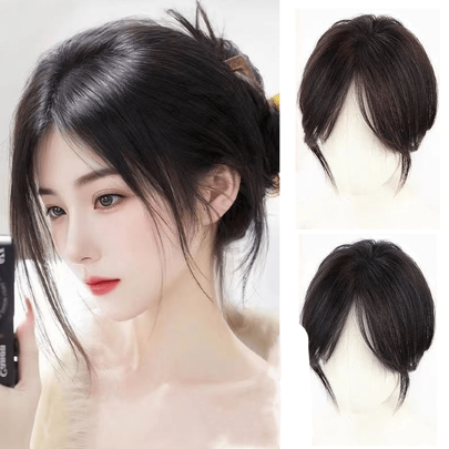 Flequillo postizo 3D - Extensiones de cabello sintético realistas para uso diario, fácil de peinar, con aspecto natural, para engrosamiento y voluminizado del cabello, y accesorios de cabello versátiles para mujeres