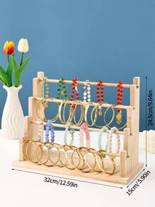 1pc Removable Wooden Bracelet Display Stand, Earring Holder Organizer For Bangle, Watch, Jewelry Accessories Back To School