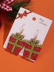 1 Pair Girls Christmas Earrings Snowman Pendant Earrings Christmas Tree Bell Reindeer Snowflake Earrings Jewelry Christmas Gift - one-size - View 13