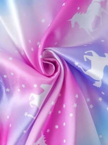 2pcs Tween Girl Star Galaxy Unicorn Print Long Sleeve Pajama Set - Multicolor - View 5