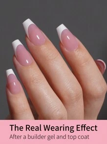 Nail Kingdom 120Pcs French Soft Gel X Nail Tips Full Cover 3-In-1 Artificial Coffin Square Fake Nails Tips French Tips Seamless Removable Reusable Press On Nails Nail Supplies Nails - Multicolor - View 7