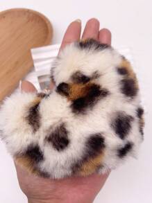 1 Piece Plush Heart Keychain With Colorful Leopard Print - Fashionable & Fun Accessory For Bags - Perfect Small Gift! Valentine's Day Valentines Backpack For School Car Accessories Cute Goth Y2k Bag Charms Car Accessories Teacher Friend Sister Gift Ideas - Beige - View 6