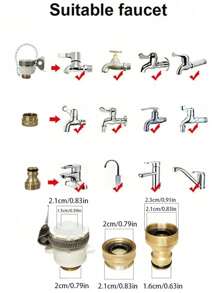 6 件套高压 7 功能花园喷雾器、柔性魔术伸缩软管套装、花园灌溉用品