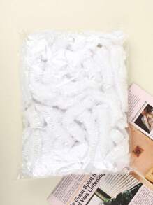 100个一次性浴帽，透明塑料发帽，浴帽，沐浴帽，浴室用品，价格实惠，防水弹性浴帽，适合头发护理/旅行/居家使用，返校必备。 - 白色 - 查看 4