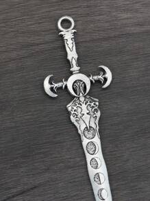 Witch Death Skull Hair Clip Moon Sword Hair Stick Retro Snake Sword Hair Clip Jewelry Hair Clip Women's 4-Piece Set