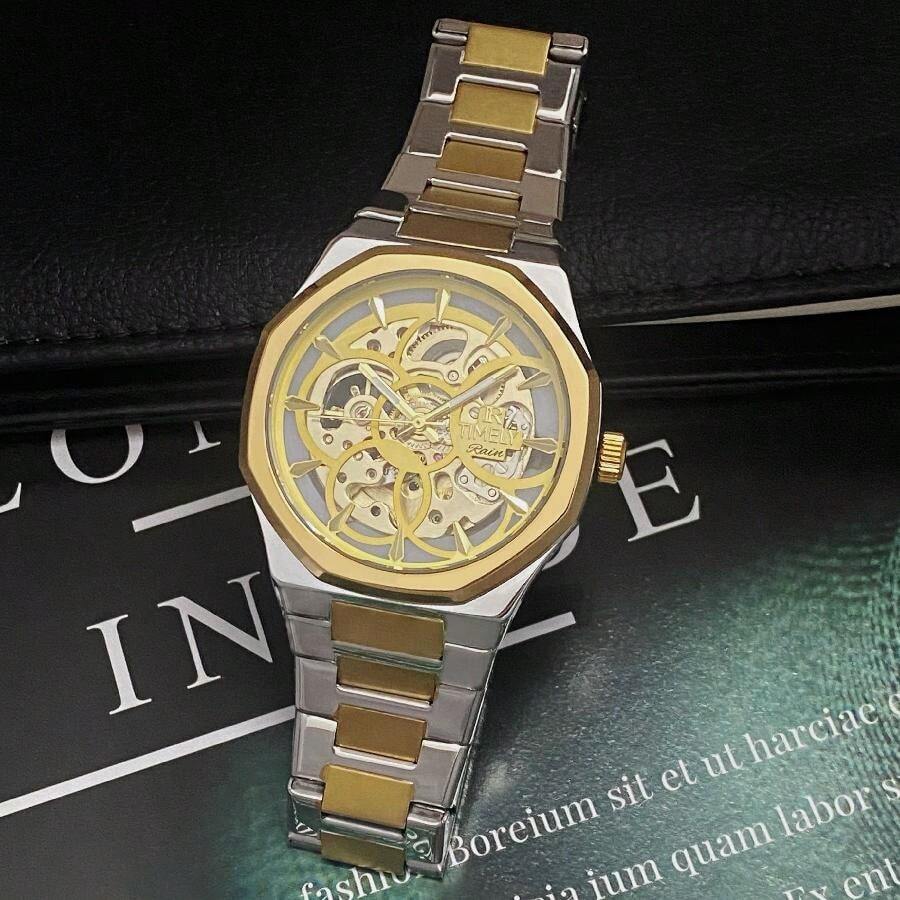 TIMELY RAIN Authentic Men's Mechanical Watch Fashionable Fully Automatic Hollow Out Waterproof Watch - Multicolor - View 1