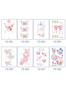 10 pièces Autocollants de faux tatouages de papillon colorés, imperméables et longue durée, conception simple pour filles