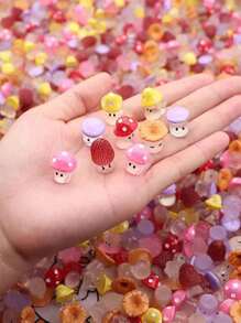 30入組迷你樹脂卡通風格野生蘑菇雕像，創意微景觀裝飾，苔蘚和綠色植物DIY室外花園裝飾 - 彩色 - 查看 16