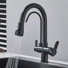 Modern Kitchen Tap, Kitchen Tap With Purified Water, Pull-Out Kitchen Tap - Black - View 2