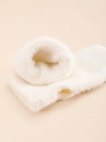 Winter Student Fingerless Gloves Fur Knit Writing Office Cycling Long Wrist Warm Gloves