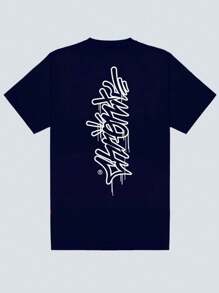 Picho Unisex T-Shirt 100% Cotton Streetwear New Release Shipping Various Colors!! PLUS SIZE - 藏蓝色 - 查看 1