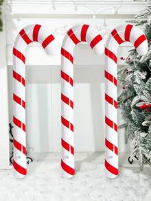 3 件红白圣诞充气手杖、圣诞老人充气手杖气球、圣诞快乐家居装饰、圣诞饰品吊坠、圣诞礼物 2025 年新年快乐 - 紅白色 - 查看 2