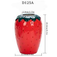 New Simple Strawberry Art Vase - Red - View 12