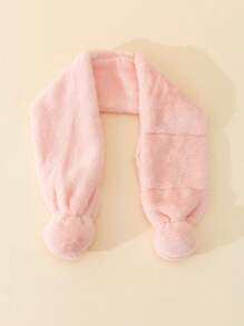 1pc Beige Warm Plush Winter Scarf For Kids, Cozy Outdoor Wear & Holiday Gift