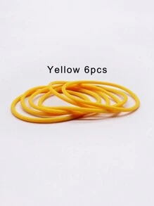 6 bucăți brățară rotundă retro mică din silicon, culori asortate