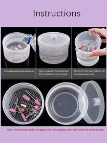 Mũi khoan nghệ thuật làm móng Đầu mài Máy khử trùng Hộp khử trùng Hộp vệ sinh dụng cụ làm móng Hộp đựng đồ làm móng Phụ kiện kẹp cắt móng - Nhiều màu - Xem 10