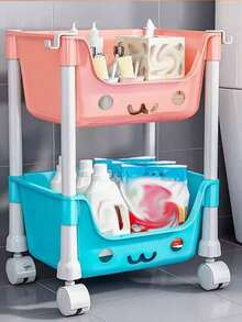 Kệ lưu trữ đồ chơi di động nhiều lớp, giá đựng đồ ăn nhẹ, dung tích lớn, phụ kiện phòng tắm, nhà bếp, phân loại rau củ, kệ lưu trữ có bánh xe - Nhiều màu - Xem 10