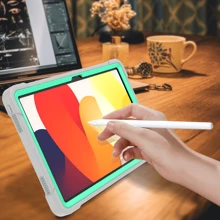 Carcasă de protecție pentru tabletă, gri + verde, cu suport 3 în 1, rezistentă la șocuri și la cădere - Gri - Vizualizare 5