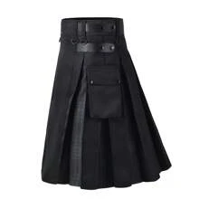 Imported Scottish Festival Plaid Color Block Pleated Skirt For Men - Multicolor - View 3