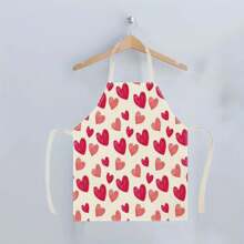 1pc Heart & Lip Print Halloween 3D Pattern Linen Apron For Home Cooking, Kitchen Wear Cooking Enthusiasts,Home Decor,Kitchen Decor,Halloween Decor,Room Decor,Christmas Decor,Party Decor,Party Gift,Halloween Decorations,Christmas Decorations,Halloween Gift,Christmas Gift,Kitchen Items,Kitchen Utensils,Kitchen Tools,Kitchen Things. - Multicolor - View 5