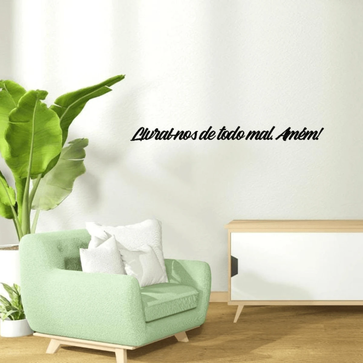 Decorative Frame Our Father Prayer Sticker PET Mosaic Black Color Does Not Fade Easy To Clean For Living Room Bedroom Office - 讓我們遠離邪惡 - 查看 1