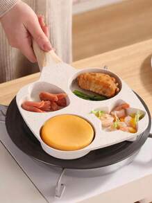Frying Pan Removable Handle Non-Stick Shapes Sun Moon Star Heart Egg Omelette Pancake Crepe - trắng - Xem 3