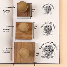 Customized Wooden Wedding Stamp - Personalized Name, Anniversary Date And Address Back To School - Wood - View 6