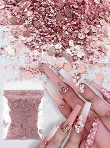 10克混合色六边形粗闪粉，适用于凝胶指甲油、环氧树脂和其他DIY美甲配件 - 彩色 - 查看 3