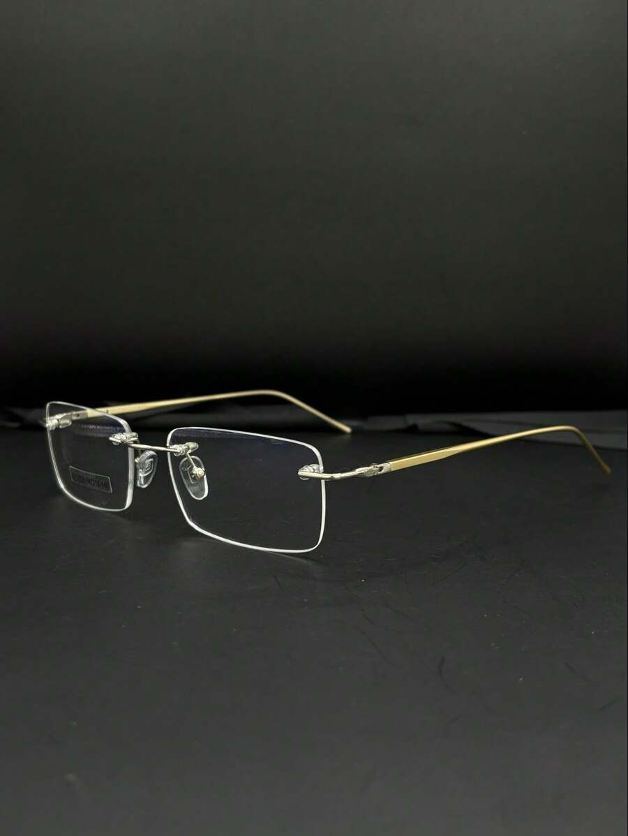 Balgrif Rimless Screw-On Glasses, Aluminum Frame, Men's And Women's, Most Resistant New Release, 2056 - Vàng - Xem 1
